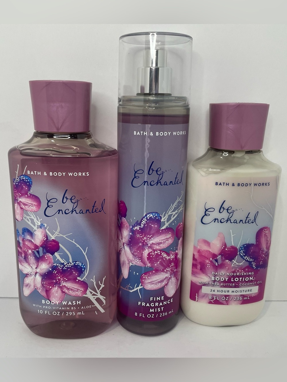 Bath & Body Works BE ENCHANTED 3 Piece Gift Set Body Wash, Lotion & Mist Full Sz